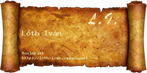 Lóth Iván névjegykártya
